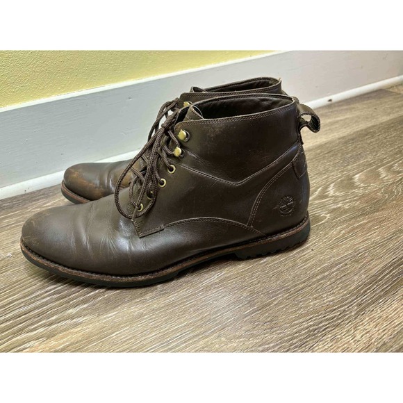 Timberland Men's Leather Ankle Boots Brown Lace Up Casual Size 12 - Picture 1 of 9
